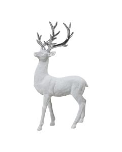 Decoration Deer white silver 20x11x37,8cm