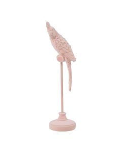 Decoration Bird with velvet pink 8,5x8,5x33,5cm