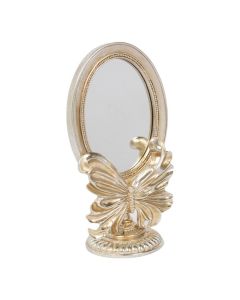 Spiegel Ovaal vlinder hars zilver 14,6x10x25,3cm