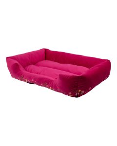 Dierenmand XL borduurwerk fuchsia roze 100x70x22cm