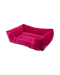 Dierenmand L borduurwerk fuchsia roze 80x60x22cm