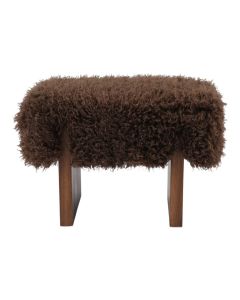 Hocker Tibetan lamb bruin 60,5x41x43,5cm