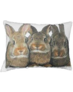 kanevas kissen 3 kaninchen braun 35x50cm