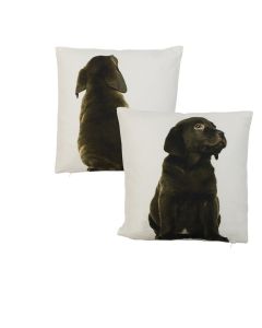 canvas kussen labrador bruin dubbelzijdig 33x33cm