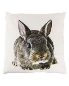 canvas cushion rabbit brown/grey 50x50cm