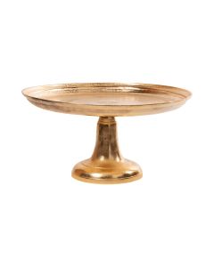 serving tray on foot champagne gold 25x25x16cm