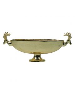 coupelle ovale cerf champagne or 68cm