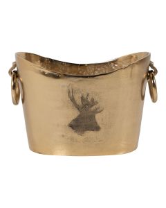 Champagne Cooler engraved deer gold 37x25x25cm