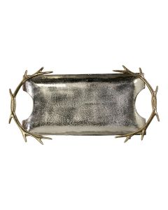 Serving Tray antler gold silver 5x52x30cm