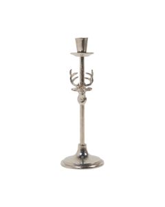 Candle Stand deer silver h30 d10cm