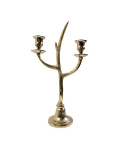 Kaarsen Standaard gewei goud 2 h38cm