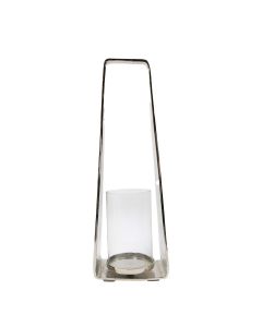 Lantern Modern silver h60 d20x12cm
