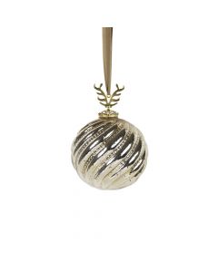 boule de décoration bois or 10cm