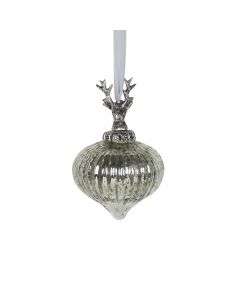 decoration ball antler silver 10cm