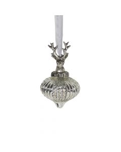 decoration ball antler silver 8cm