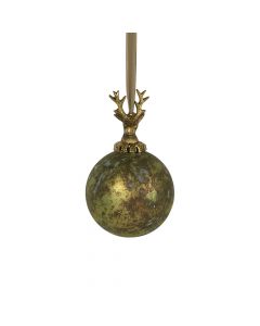 dekorationskugel hirsch antik grün 10cm