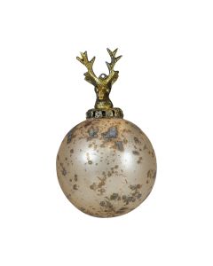 decoration ball deer antique gold 10cm