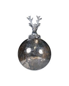 decoration ball deer antique silver 10cm