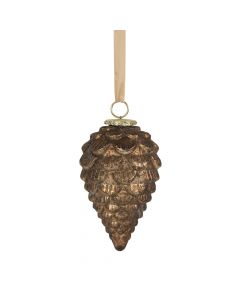 decoration pine cone antique brown 18cm