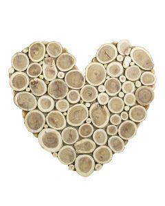 mélange de bois décoration murale coeur grand 78cm