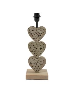 Lamp base 3 hearts 46,5cm