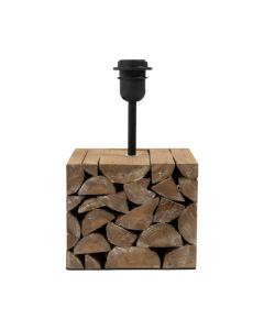 Lamp base log with shade 29cm