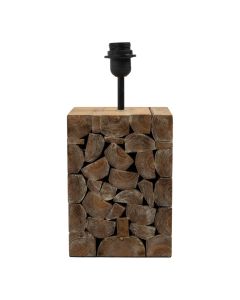 Lamp base log with shade 37,5cm
