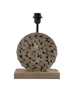 Lamp base round wood 36cm