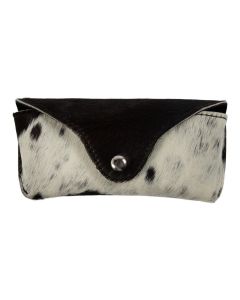 Brillenkoker van leer zwart-wit (Bos taurus)