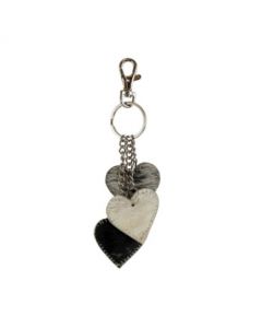 key chain 3 hearts black 12cm (bos taurus taurus)