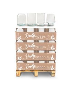 Display 48 Stück Vase 4fach sort. 'Hurricane' h25 cm d19 cm