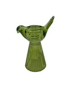 Bougeoir cassis vert h16.5 d12cm