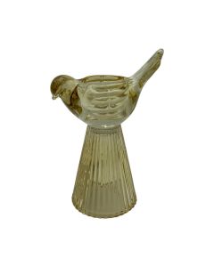 Bougeoir cassis jaune clair h16.5 d12cm