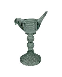 Bougeoir pino bleu vert h18.5 d11.5cm