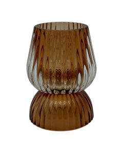 Photophore fleur ambre h12 d8.5cm