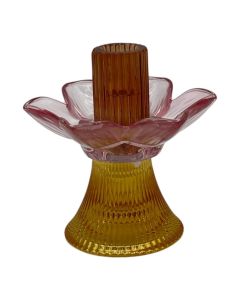 Candleholder solis yellow pink h12.5 d12cm