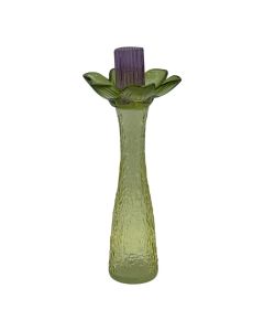 Bougeoir solis jaune vert h28 d12cm