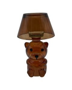 Bougeoir ours brun h19.5 d12cm