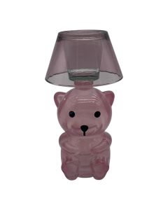 Candleholder bear pink h22 d12cm