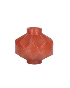 Vase Fresia rose corail h18 d20cm (cc)