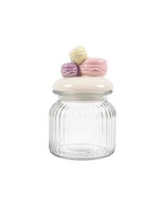 Storage jar macaron white h17 d11cm