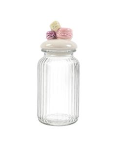 Voorraadpot macaron wit h25 d11cm