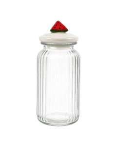 Pot de rangement citron feuille blanc h22 d12,3cm