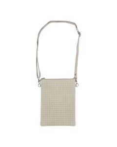 Sac bandoulière vertical tissage vertical sable 23x17cm (bos taurus taurus)