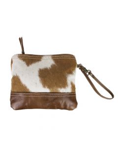 sac de maquillage marron vache 21cm*