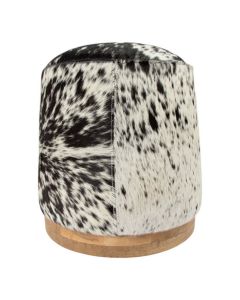 Poef Koe rond zwart wit 40x40x43cm (bos taurus taurus)