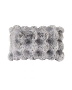 half kussen teddy bubble grijs 30x50cm