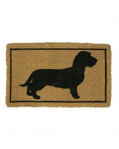 kokosmat handgeweven ruwharige teckel zwart 75cm