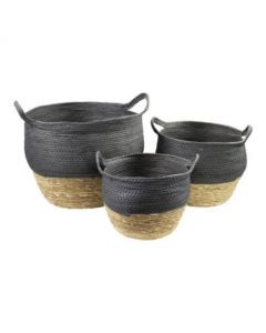 korb natürlich schwarz (set of3)