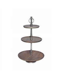 keuken etagère hout rond 3 lagen 55cm